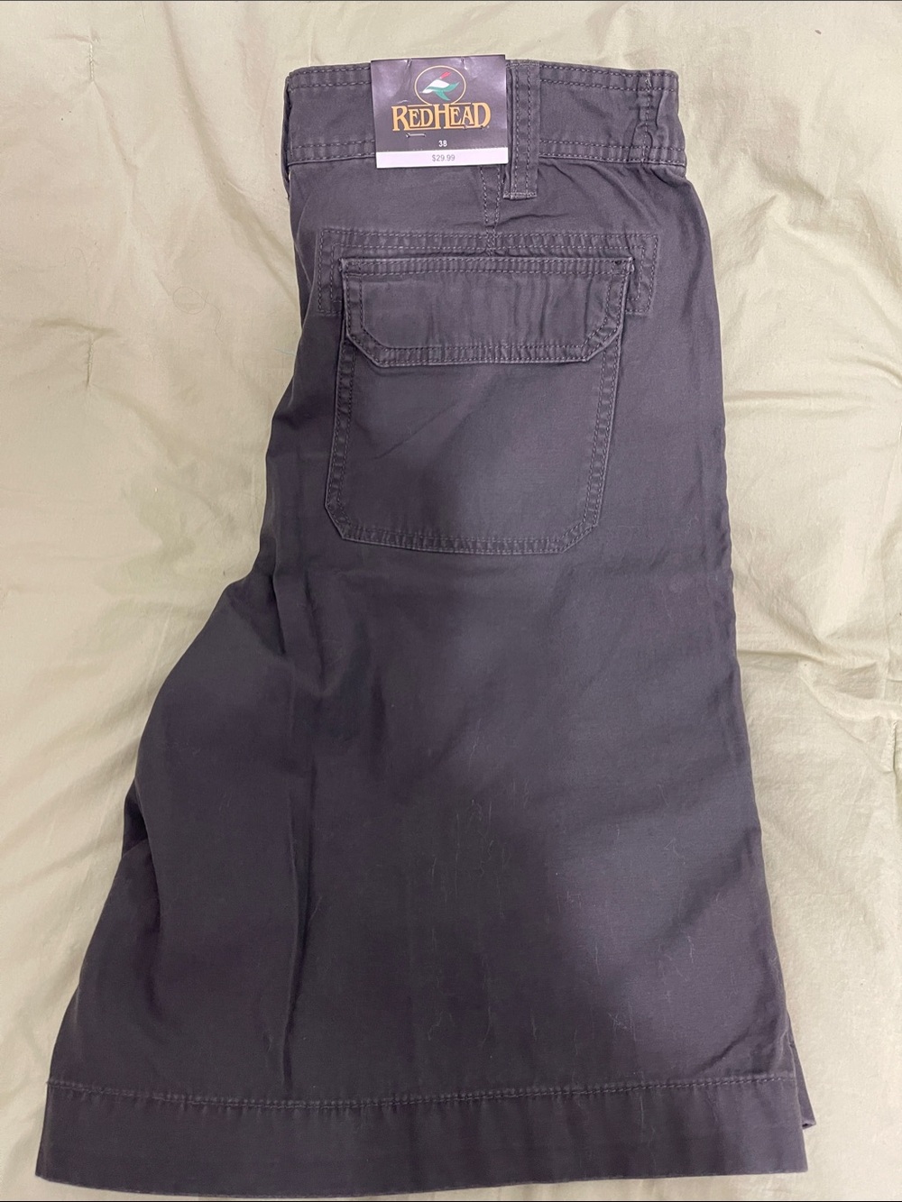 RedHead Men's Charcoal Cargo Pants with Back Flap Pocket
